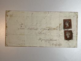 Grossbritannien 1844, 2x One Penny Red, Top gestempelt!