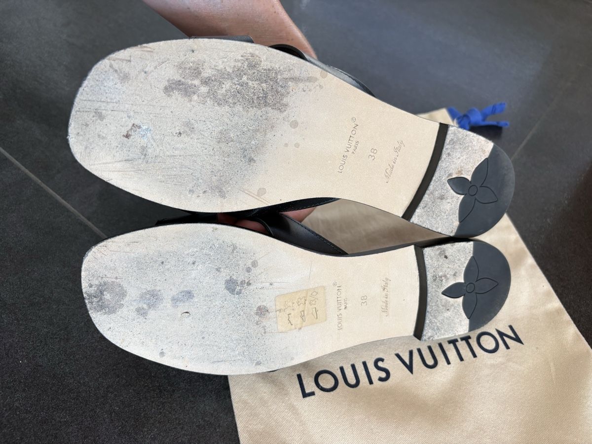 Louis Vuitton Damenschuhe: Louis Vuitton Pantolette 38 – Neu (gemäss Beschreibung) aus Fehren von Frischki 5