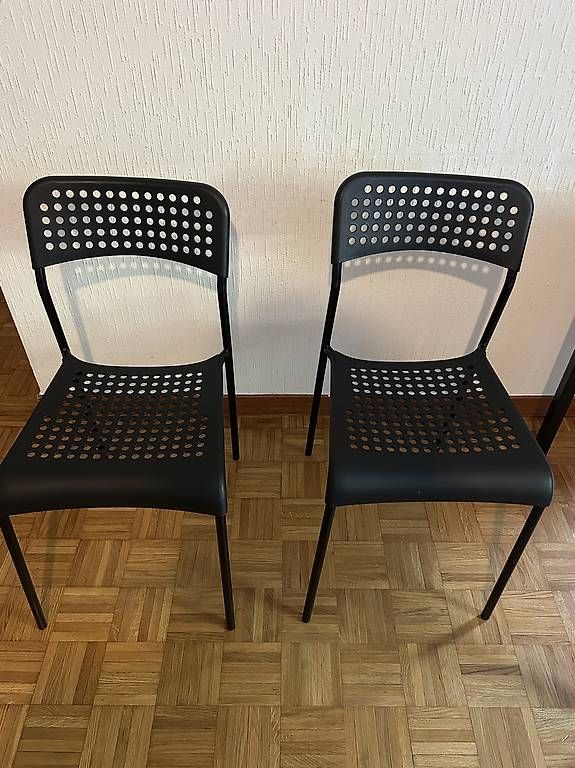 Tavoli: Table à manger 110x67cm noir et 2 chaises noir – Usato da Lausanne venduto da celinech14 2