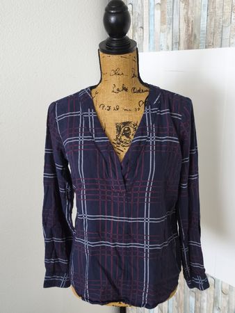 Bequeme Bluse mit Karomuster, Grösse 36