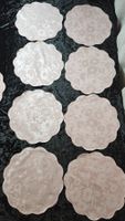 8 Telleruntersetzer in Rosa mit Blumenmuster, Top Zustand!