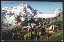 AK Mürren, Ortsansicht mit Breithorn