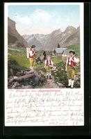Appenzeller Sennen in Tracht im Bergland