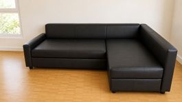 IKEA FRIHETEN Eckschlafsofa mit Stauraum, Bomstad schwarz