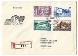 Pro Patria Satzbrief mit Sonderstempel Bundesfeier 1949