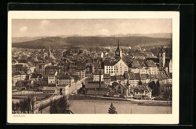 Cartoline postali: Aarau, Ortsansicht mit Brücke aus der V – Usato da Berlin venduto da bartko-reher