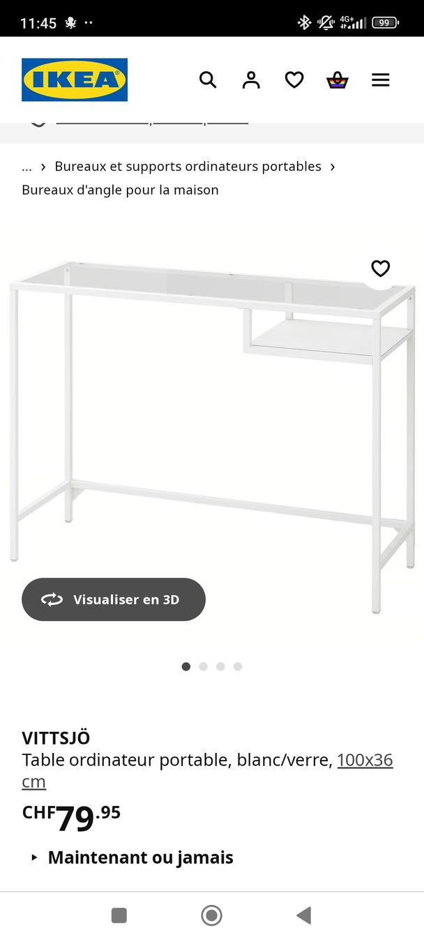 Ikea Scrivanie: Table pour ordinateur Ikea VITTSJÖ – Usato da Cornaux NE venduto da Mimi983 1