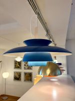 Dänische 70er Jahre Designlampe blau Vintage Deckenlampe