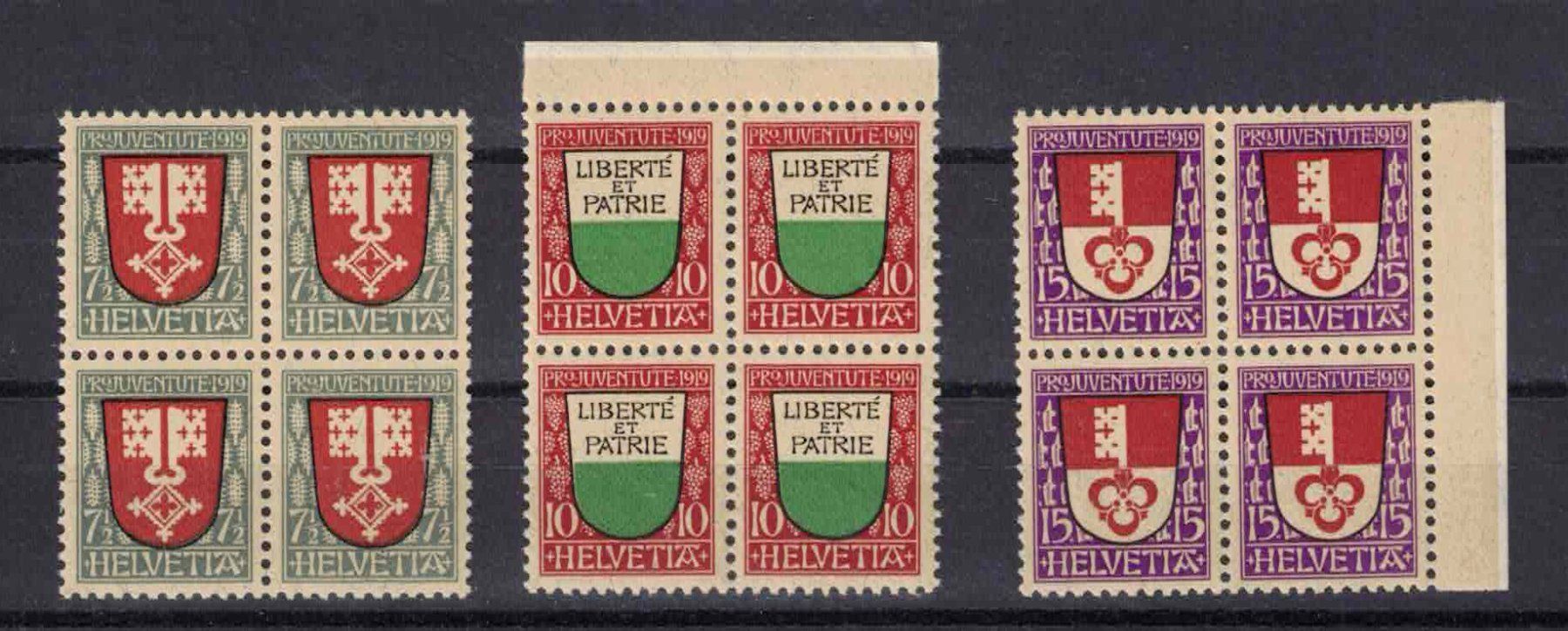 Tutti i francobolli: Pro Juventute 1919 im 4er-Block postfrisch ** – Nuovo (secondo la descrizione) da Nuglar venduto da Stamp88
