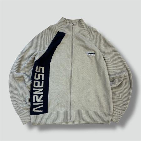 Vintage Airness beige knitted jacket (Nike Adidas Puma retro