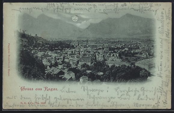 Ansichtskarten: Mondschein-AK Ragaz, Blick über die D – Gebraucht aus Berlin von bartko-reher