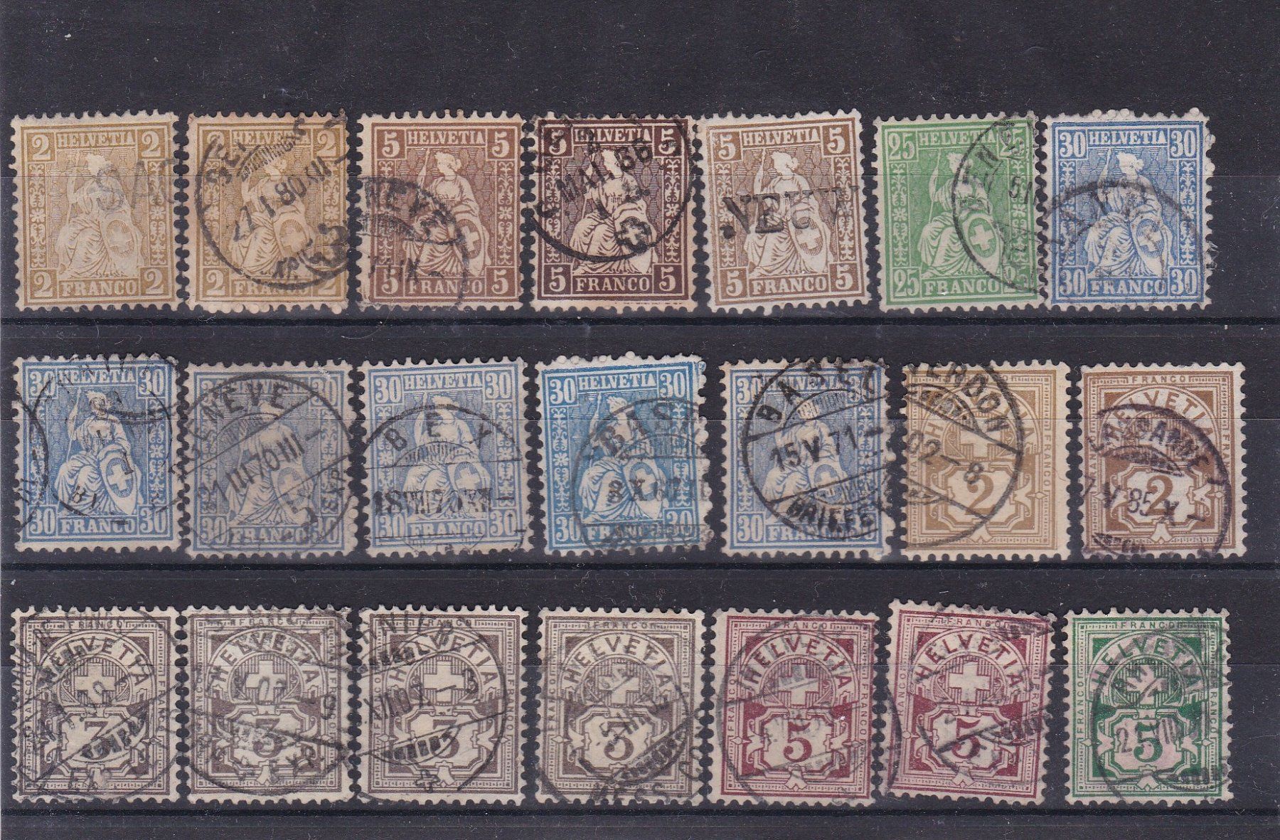 Tutti i francobolli: 6 Stk. CH Briefmarken-Steckkarten "Altschweiz" – Usato da Münchwilen AG venduto da Nesar