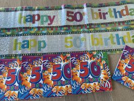 50th Birthday Party Decorations - 2 Banners and 45 Napkins