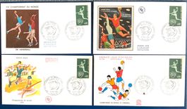 1970 - 4 Div.FDC France Handball-Weltmeisterschaft in Paris