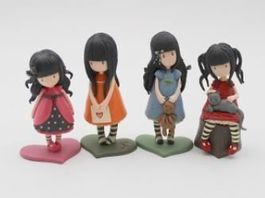4 schöne Gorjuss Figuren, 7-8cm, neu