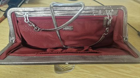 PICARD Clutch Tasche Damen Metallic Silber Neuwertig