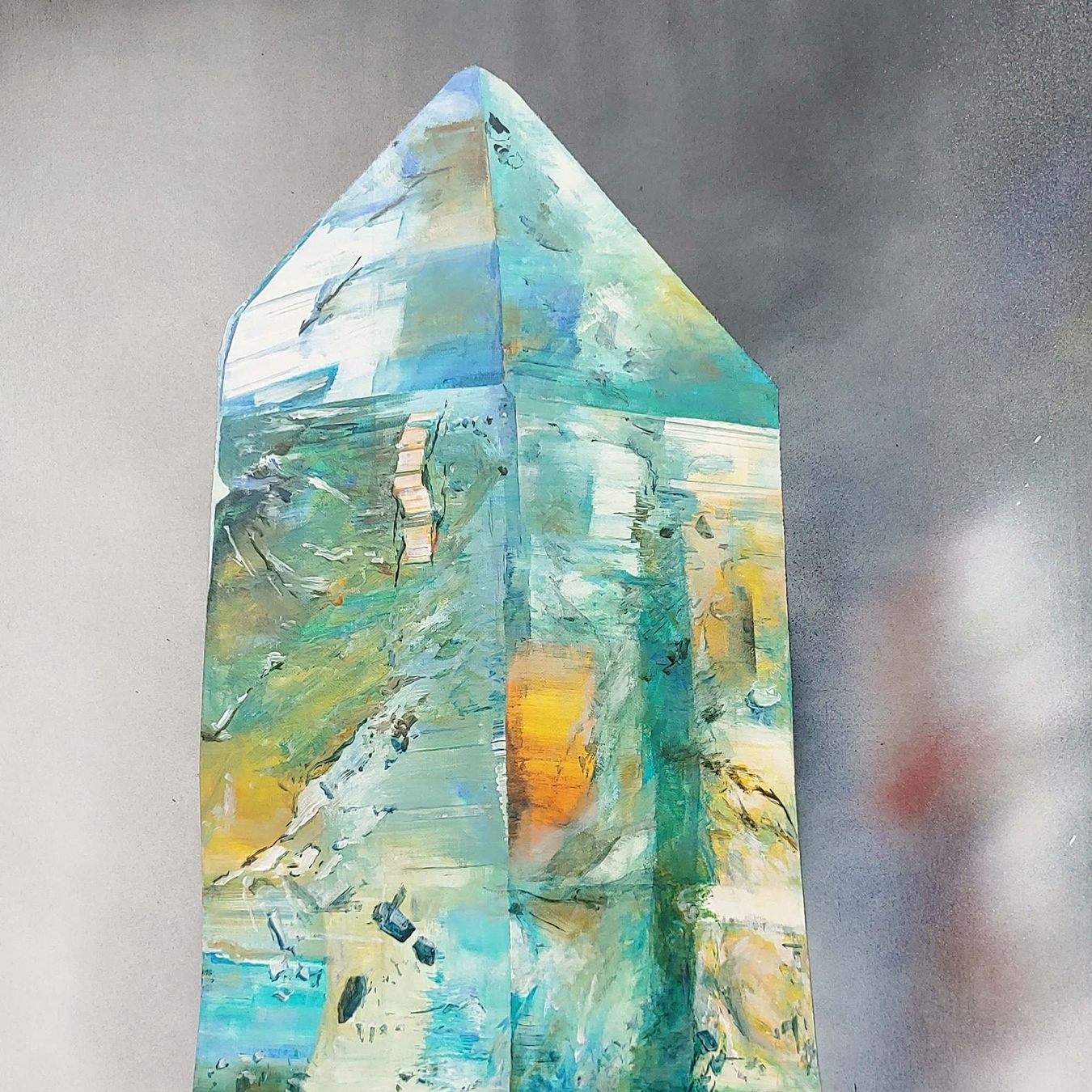 Minéraux & Lithothérapie: Zwei einzigartige Original-Acrylgemälde 'Bergkristall' – Neuf avec emballage d'origine à Steinhausen par Kristall022 2