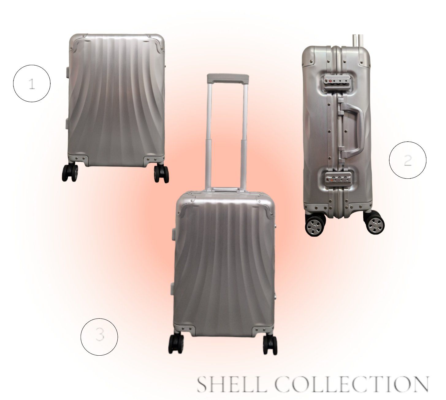 Valigie: OVAO Aluminium Koffer "SHELL" Large size – Nuovo e nell'imballaggio originale da Pieterlen venduto da OVAO