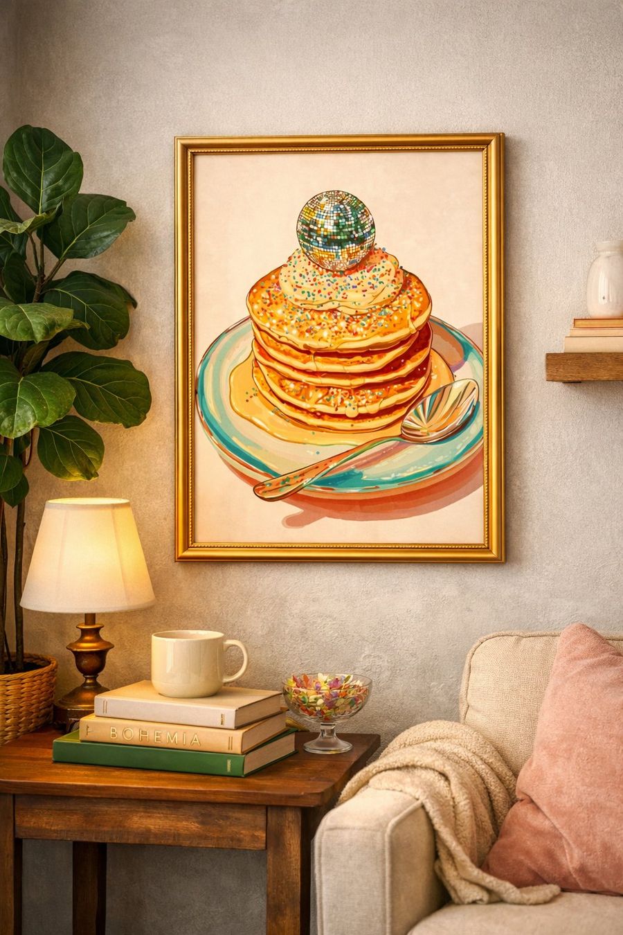 Poster & Bilder: Poster affiche Impression Pancake Disco Vintage rétro déco – Neu und originalverpackt aus Meyrin von Nostalgica 2