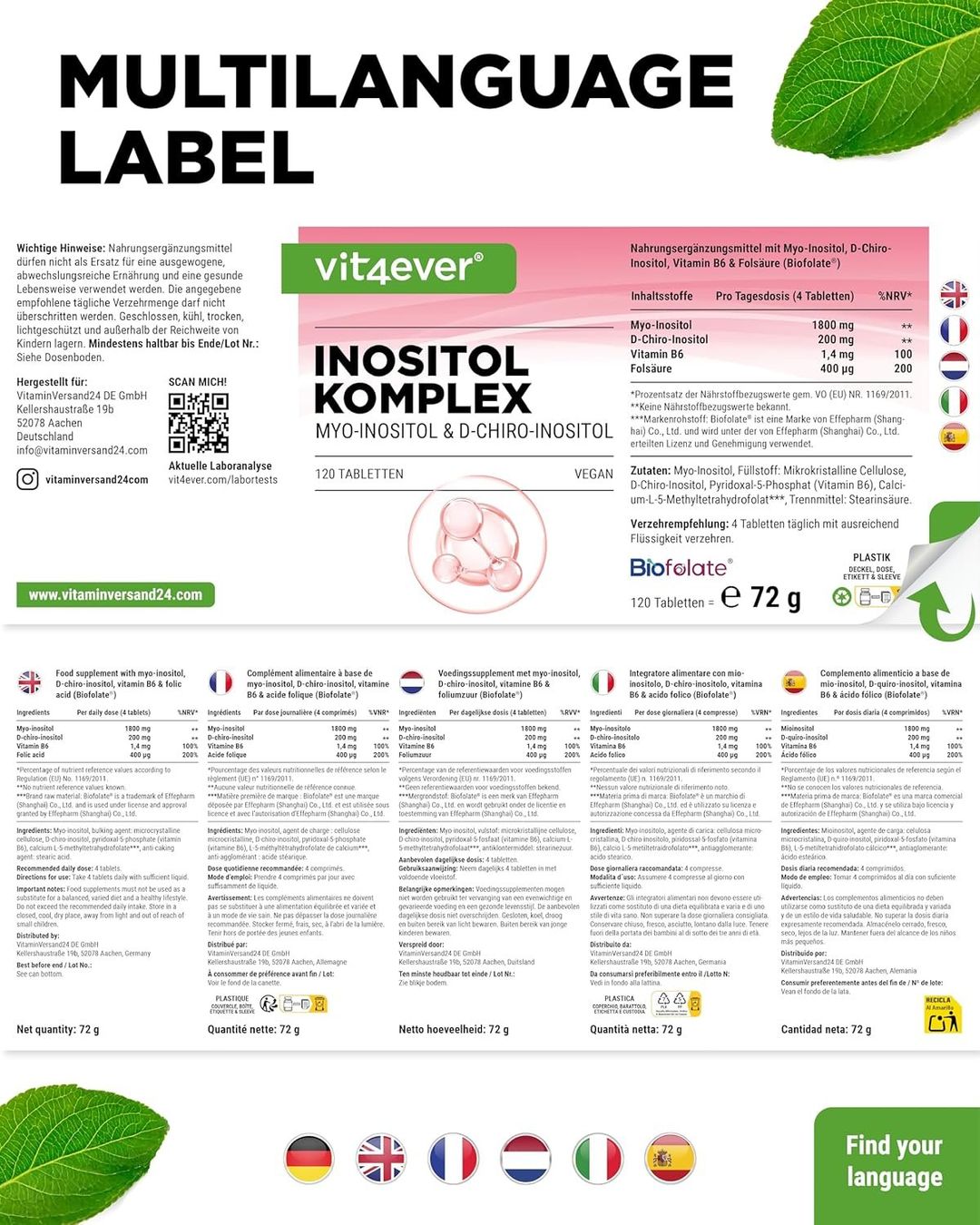 Cibi & Specialità: Inositol Komplex 2000mg Kinderwunsch 120 Tbl – Nuovo e nell'imballaggio originale da Suhr venduto da SchnapperCH 5