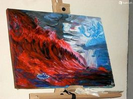 Dipinto su tela guerra sul mare fantasia