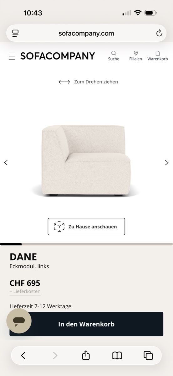Divani: Sofacompany Boucle Creme Designer Sofa Module 285 cm x 193 – Usato da Zug venduto da MC2CC 4
