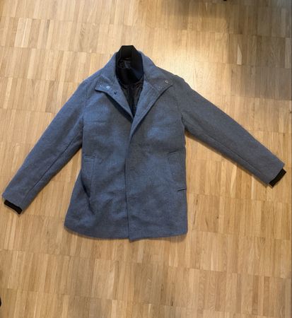 Élégant manteau d'hiver gris pour homme, taille L