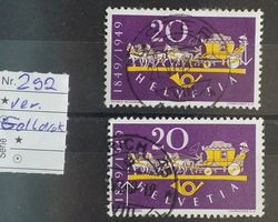 1709) 292, Abart ver. Gelbdruck 1x nach links, 1x rechts