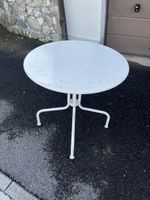 Gartentisch weiss rund Metall gebraucht