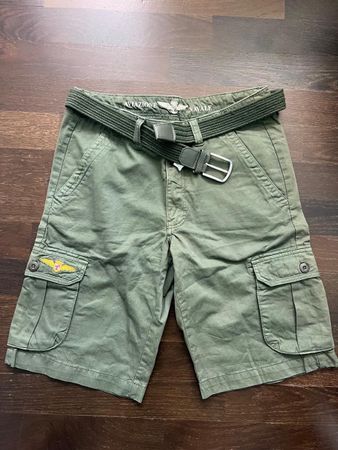 Azzurro Cargo Shorts, olivgrün, Gr. 170, mit Gürtel