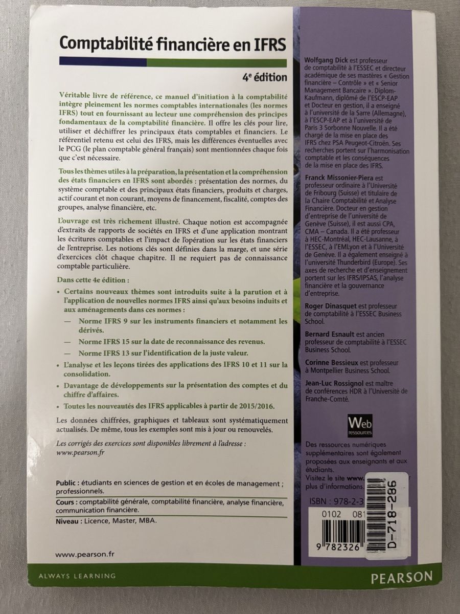 Bücher: Comptabilité financière en IFRS – Gebraucht aus Belfaux von vik_c6z2 1