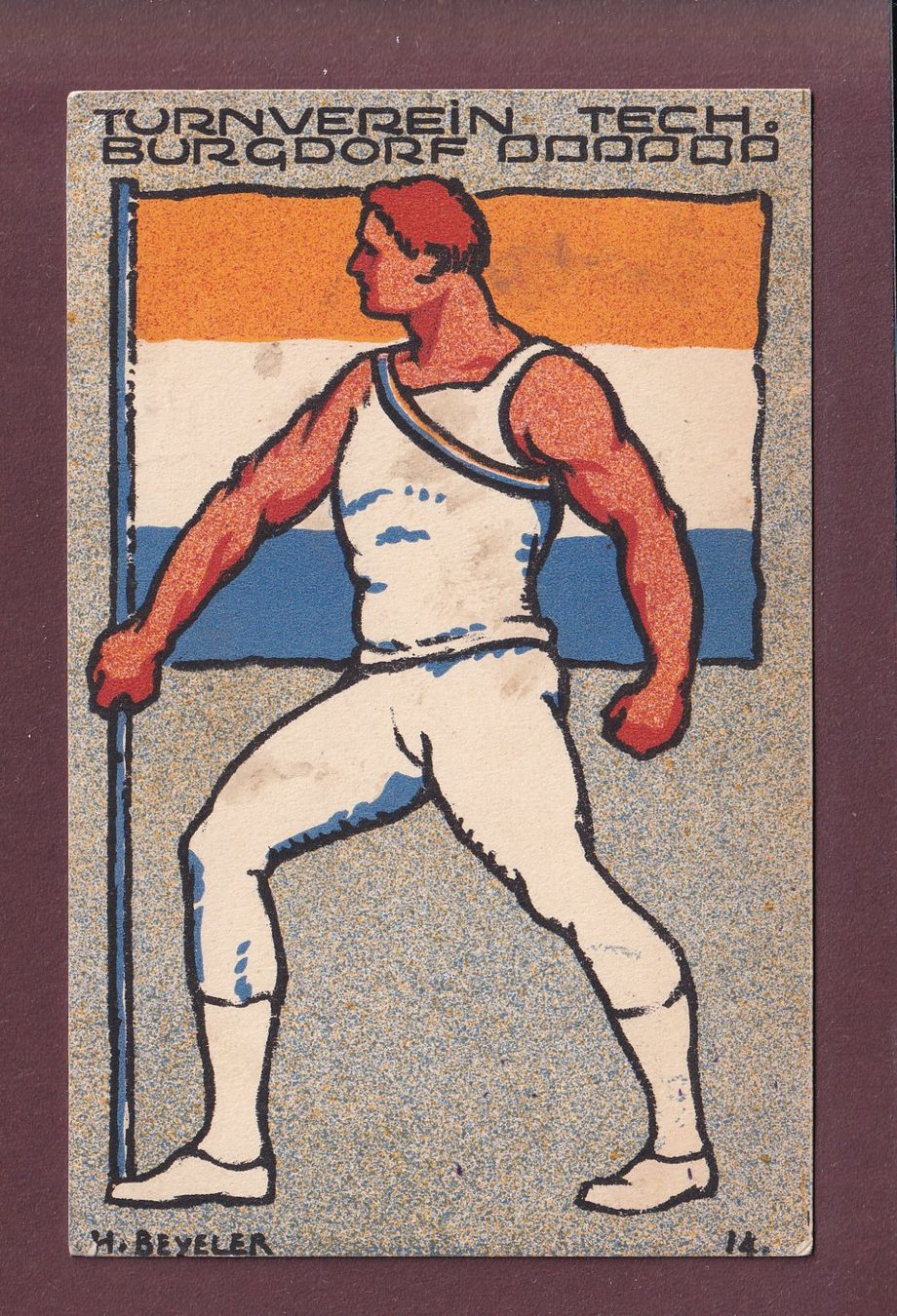 Cartoline postali: BURGDORF - Turnerein Tech - 1915 - H. Beyeler // Eckbug // – Usato da Pully venduto da nicecards