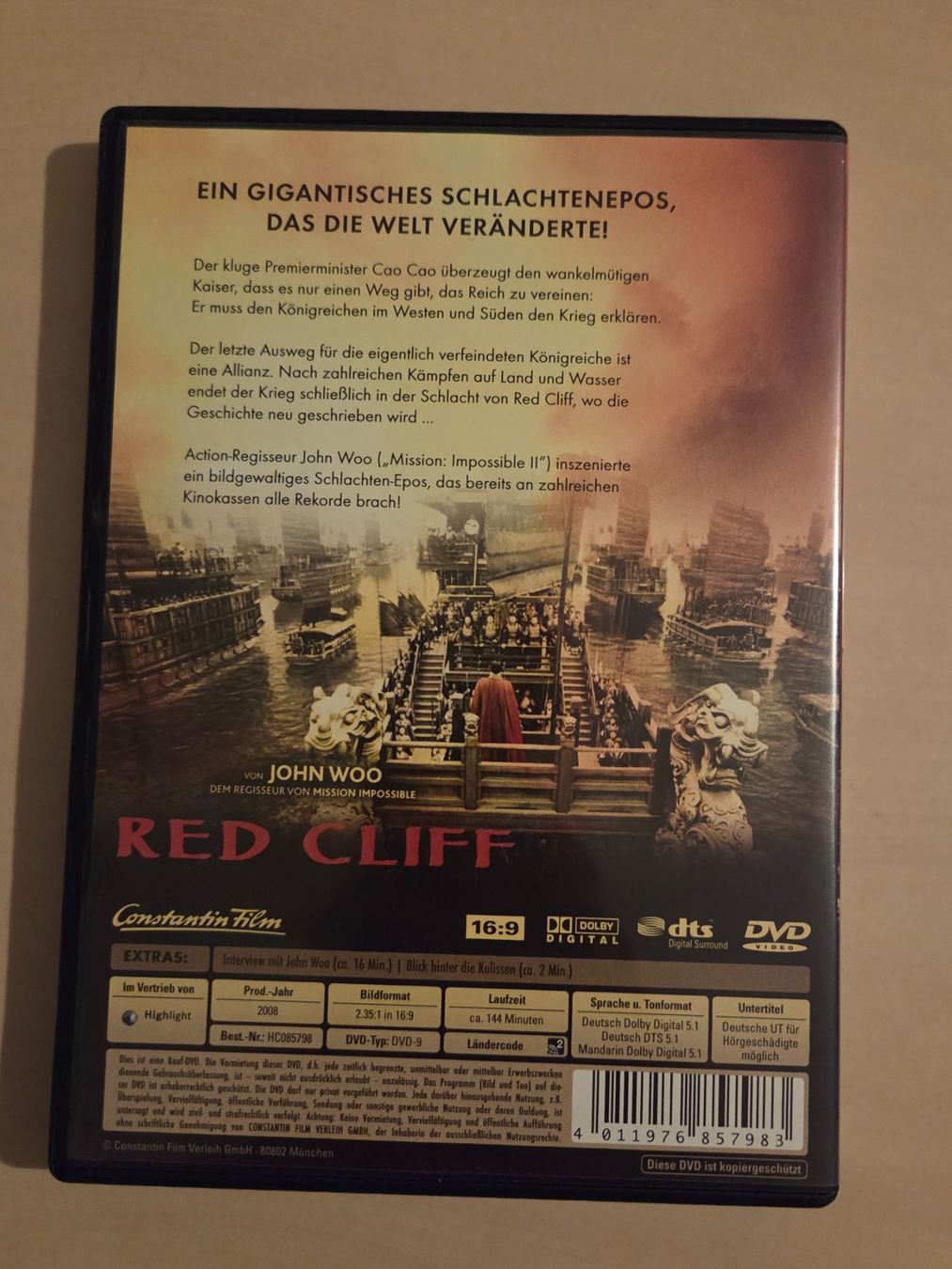 Tutti i DVDs: Red Cliff, John Woo DVD – Usato da Liestal venduto da ITOlio 1