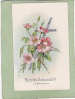 Kitsch Religion Kreuz Konfirmation Reliefkarte 1916