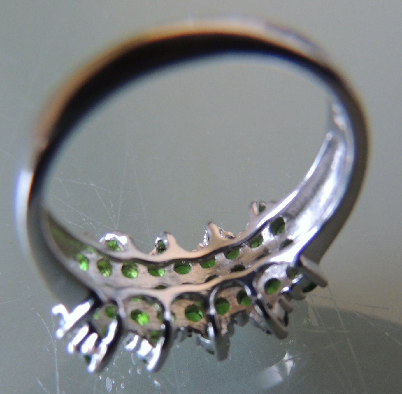 Anelli: Rhodinierter Diopsid Silber 925 Fingerring Gr. 53 – Usato da Waldenburg venduto da schaller707 6