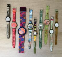 Vintage Swatch Uhren Konvolut, 9 Stück, ungeprüft 