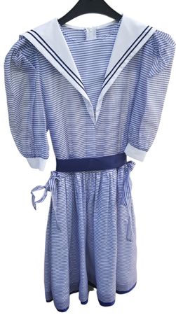 Kinderkleid Matrosenkleid dunkelblau 1980er