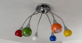 Lampadario colorato octopus a bracci flessibili