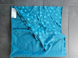 Stoff Sterne petrol türkisch neu 110x175 cm