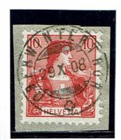 Fragment avec Helvetia 104 Vollstempel Oberwinterthur
