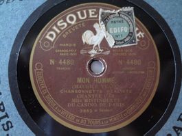 Disque 78 tours Pathé saphir 30cm Mistinguett - Mon homme