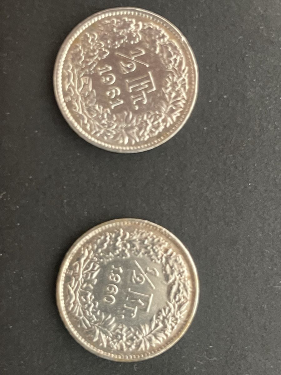 Tutti le monete: -.50 Silber CH Jahr 1960+1961 – Usato da Meierskappel venduto da Hala03