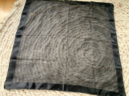 Vintage Seidenfoulard Schwarz transparent 77 x 77 cm