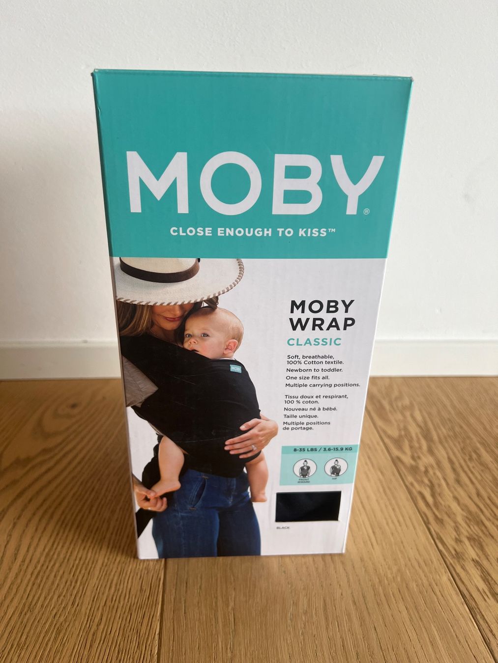 Moby Wrap Porte-bébés ventraux & dorsaux: Moby Wrap Classic Tragetuch, schwarz, neuwertiger Zustand – D'occasion à Horgen par jes_tx9v