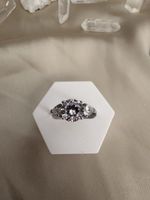 Ring 925 Silber mit drei klaren Schmucksteinen Gr. 54