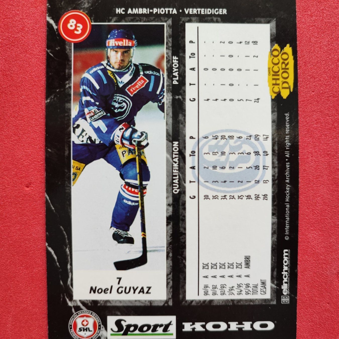 Carte collezionabili: Noel Guyaz - HC AMBRI - 1996/97 – Usato da Dübendorf venduto da kb86_MOVIE 1