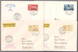 1946-1949, Lot 4 Sonderflugbriefe, SBK 255.00 (13890)
