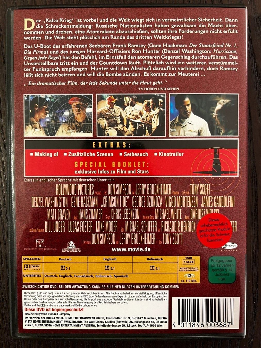 Tutti i DVDs: Crimson Tide – Usato da Zürich venduto da FilmFreunde 1
