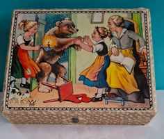 Nostalgie pur: Antikes Würfelpuzzle, mit sechs Vorlagen