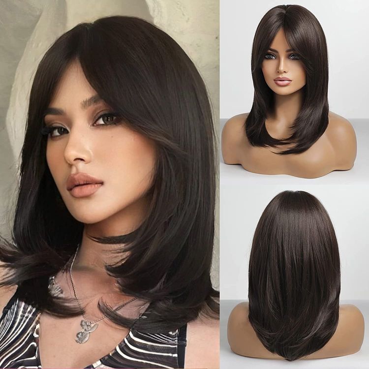 Natural 1B Schwarze Perücke Mit Babyhaar & Lace Front - 55 Cm, Geflochtene Zöpfe, Für Damen & Drag Queens